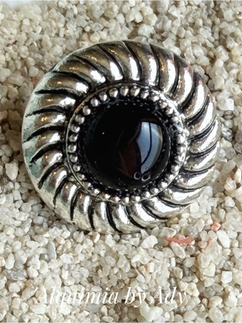 Alquimia Silver Ring with Black onyx Center Stone